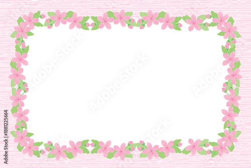 Rectangular Sakura Border Frame Pink Texture Background