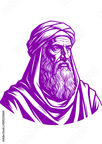 Portrait of Biblical Old Man in Sepia