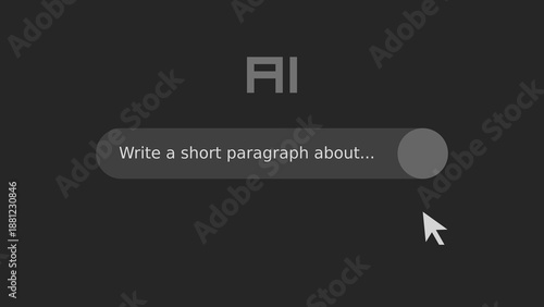 AI chat webpage concept with prompt box dark theme minimal illustration