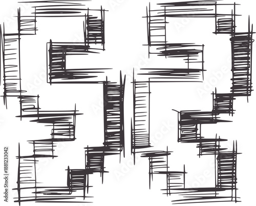 Dark grey sketchy geometric pattern