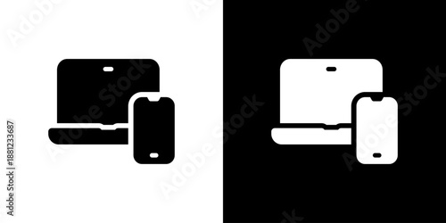 パソコンとスマホのアイコン（ベクター）