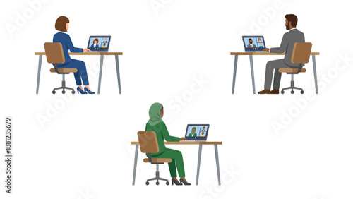 Remote Team Meeting: Diverse Professionals in Virtual Collaboration