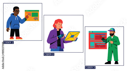 Diverse Professionals Presenting Digital Designs