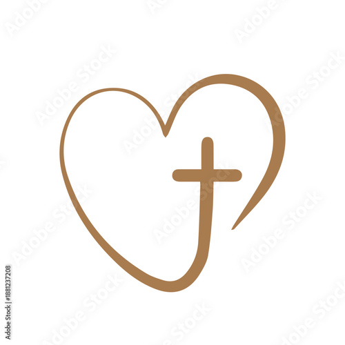 Faithful Heart Cross Symbol