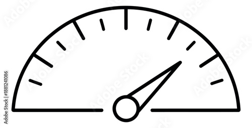 Line art illustration of a gauge depicting a measurement for performance indication