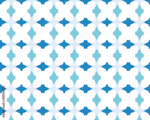 Seamless geometric pattern with blue and light blue diamond shapes background abstract