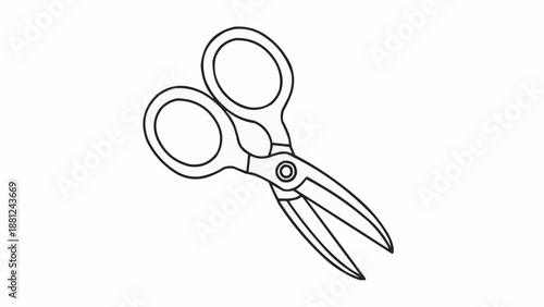 Simple outline drawing of a pair of scissors.