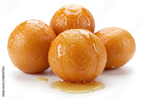 a few pieces of lokma round fried dough balls soak