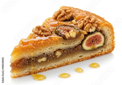 a slice of incir tatls stuffed fig dessert