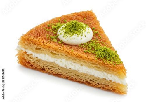 a slice of katmer crispy layered dessert pastry