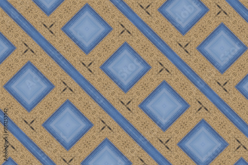 Baby blue and tan diagonal background image with squares and lines