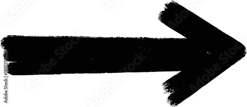 Bold brush drawn arrow. Hand drawn grunge arrow pointing right
