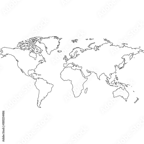 Wallpaper Mural Earth Map Outline Torontodigital.ca