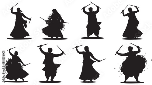 silhouettes of women dancing