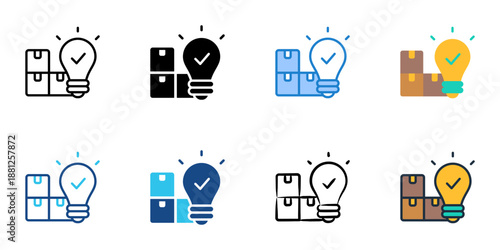 Procurement Strategy icons set multiple style collection. Editable stroke 
