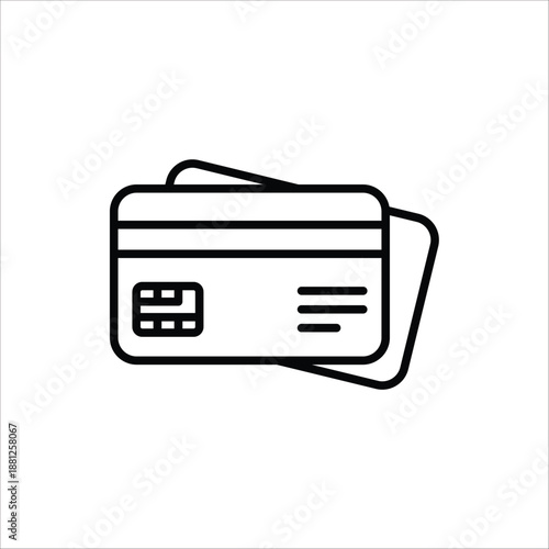ATM Card icon. For financial transaction. Vector illustration for web design, APP, and UI. Isolated on white background.