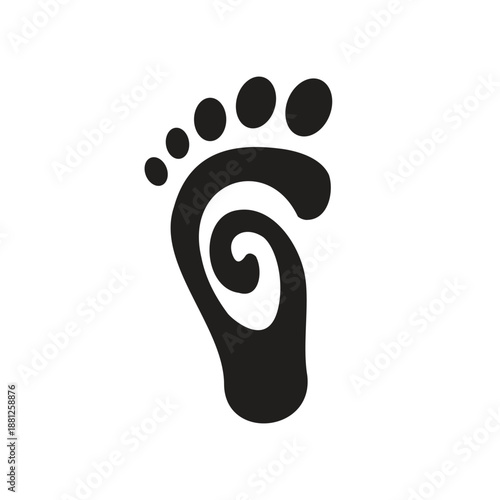 Foot print logo design template, feet symbol vector