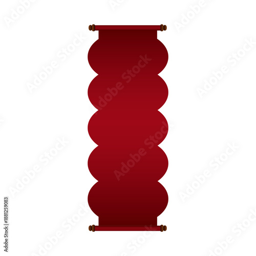 赤い巻物、掛け軸のイラスト