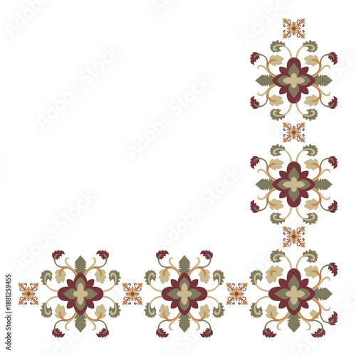 Abstract floral corner design for graphic elements.