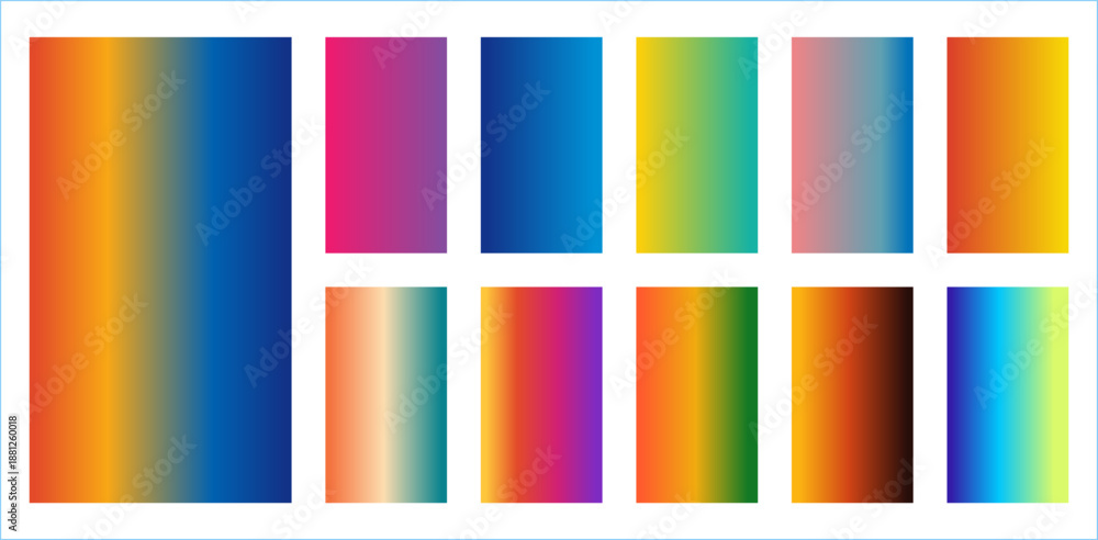 Fototapeta premium abstract blurred gradient vertical 16:9 background set, smartphone vector wallpaper collection