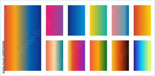 abstract blurred gradient vertical 16:9 background set, smartphone vector wallpaper collection