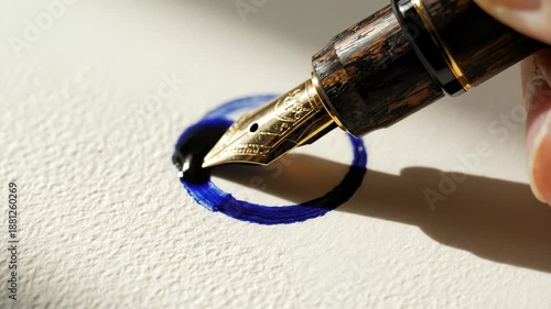 Wallpaper Mural Drawing a Circle With Blue Ink Using Luxury Fountain Pen Torontodigital.ca