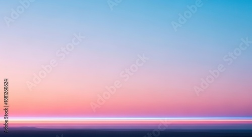 Smooth horizon gradient showcases colorful streaks of light against a twilight sky