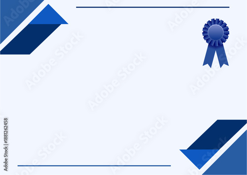 Clean professional certificate template in blue color scheme with ribbon accent. Ideal for corporate awards, training certificates, and academic recognition.