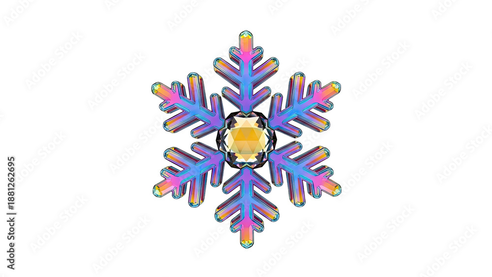 Fototapeta premium Iridescent Snowflake Crystal