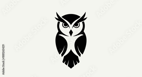 Black and white owl logo design minimalist style perfect for branding