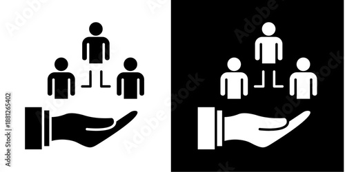 Delegation Icon Set White Glyph Style Collection
