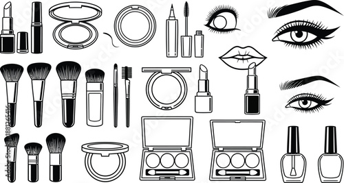 Makeup and beauty products for a glamorous look