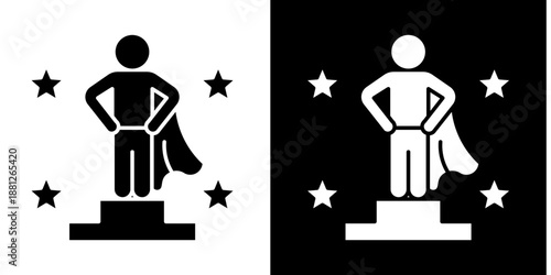 Role Model Icon Set White Glyph Style Collection
