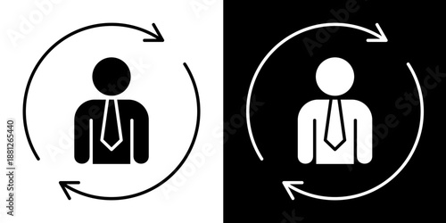 Change Agent Icon Set White Glyph Style Collection
