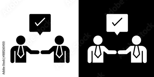 Conflict Resolution Icon Set White Glyph Style Collection
