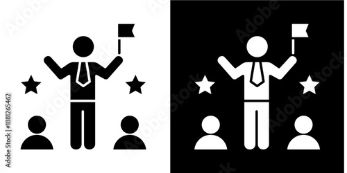 Training Moduler Icon Set White Glyph Style Collection