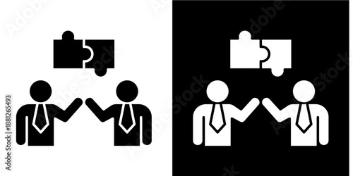 Collaboration Icon Set White Glyph Style Collection
