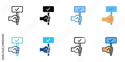 Bid Submission icons set multiple style collection. Editable stroke 
