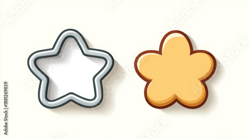 Wallpaper Mural Cookie cutter and finished cookie side-by-side minimalist comparison for baking inspiration Torontodigital.ca