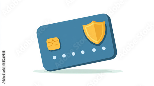 Wallpaper Mural Secure digital payment symbol with credit card and shield for financial protection concept Torontodigital.ca