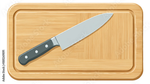 Wallpaper Mural Kitchen essentials: cutting board and knife for cooking preparation Torontodigital.ca