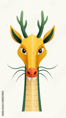 Wallpaper Mural Minimalist dragon head illustration with vertical design for art projects Torontodigital.ca