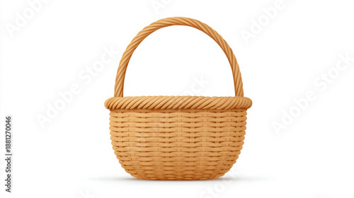 Wallpaper Mural Empty woven easter basket with handle for spring celebrations and decorations Torontodigital.ca