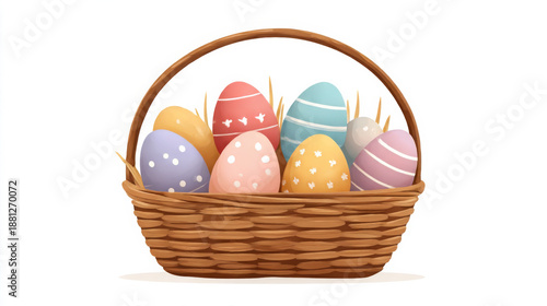 Wallpaper Mural Colorful easter eggs in woven basket design for holiday decoration and gifting Torontodigital.ca
