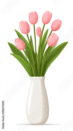 Wallpaper Mural Easter tulips bouquet in white vase for spring decoration and celebration Torontodigital.ca
