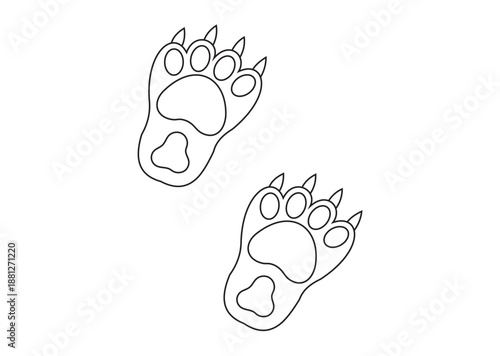 Animal Paw Prints Outline Icon – Cute Footprint Line Vector