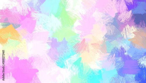 Abstract artwork showcasing vibrant brushstrokes of varying color shades, blending across the canvas