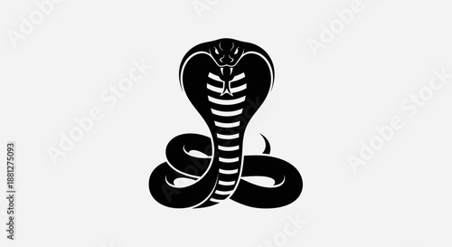 Black cobra snake illustration on white background vector design element