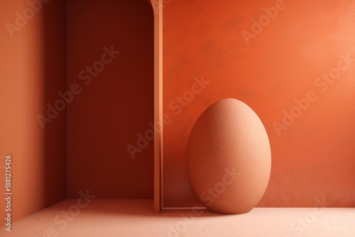empty room with red door