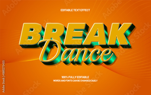 Break Dance Editable Text Effect – Modern Neon Typography for Party, DJ, and Festival Design